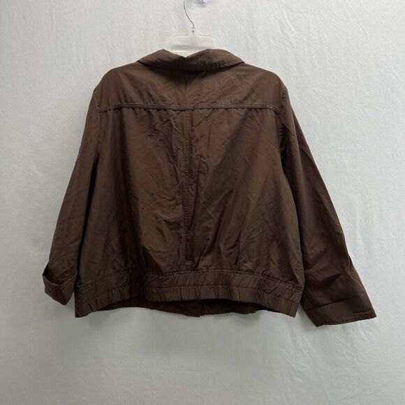 Chicos Lightweight Jacket Size 4 (Woman Size 20-22) Brown Roll Tab Sleeves - Picture 8 of 10